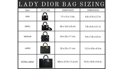 lady dior dimensions